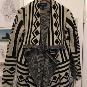 Printed Draped Cardigan